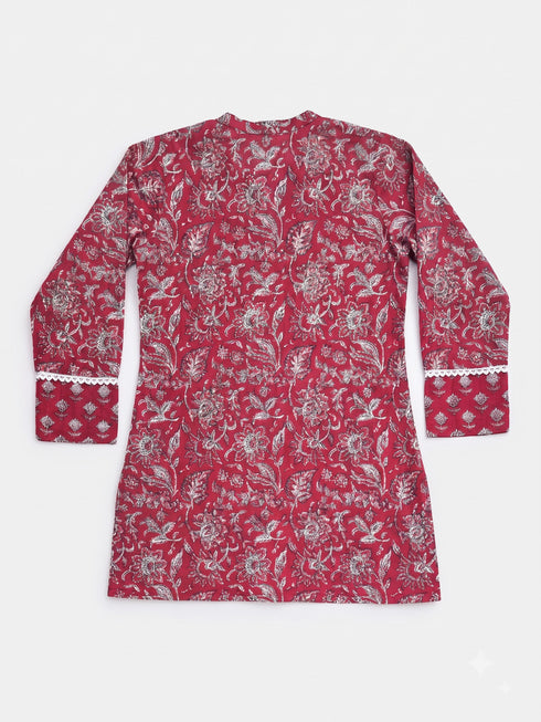 Red Floral Printed Farsi Set