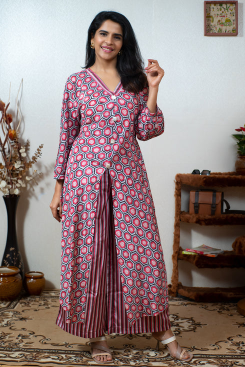 HONEY COMB SLIT COORD SET