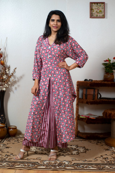 HONEY COMB SLIT COORD SET