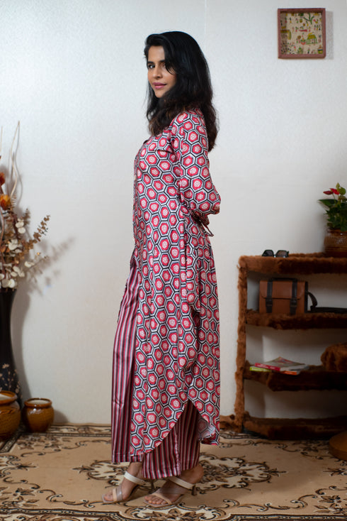 HONEY COMB SLIT COORD SET