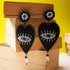 Midnight Heart Beaded Earrings