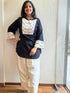 Women's Black Printed Kurta with Checkered Patiala Pant Co-ord Set