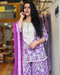 Purple Paisley Printed Cotton Kurta with Tiered Skirt