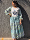 Blue Green Jaipuri Tier Dress