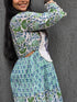 Blue Green Jaipuri Tier Dress