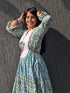Blue Green Jaipuri Tier Dress
