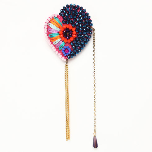 Luxe Floral Heart Drop Earring