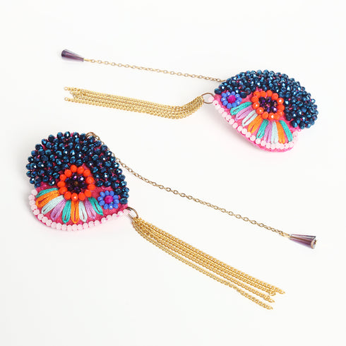 Luxe Floral Heart Drop Earring