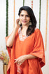 ORANGE KAFTAN /PANT WITH POTLI