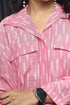 Designer Pink Ikat Women Coord Set, Detail View