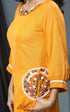Yellow Pocket Coord Set Women Dress , Close Side View