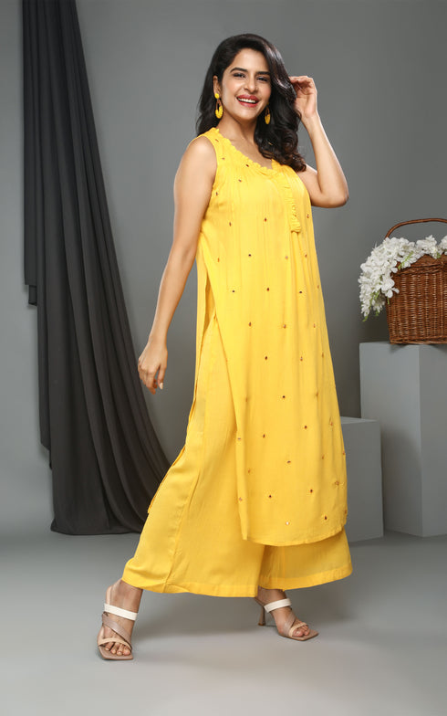 LEMON YELLOW KURTA/PANT