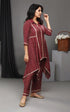 MAROON KANTHA COORD SET