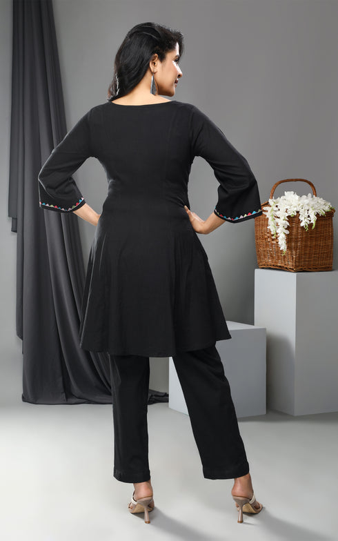 Black Formal Women Coord Set , Back