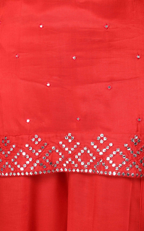 RED KALI PANT/KURTI SET