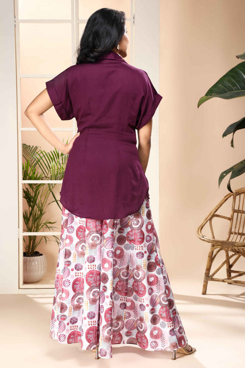 WINE SHIRT WITH KALI PANT