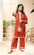 BROWN KURTA/PANT WITH POTLI