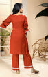 BROWN KURTA/PANT WITH POTLI