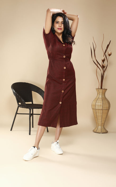 MAROON DRESS