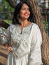 Royal White Embroidered Dhoti Skirt Dress