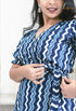 Indigo Wrap Around Women Dress , Close Top View
