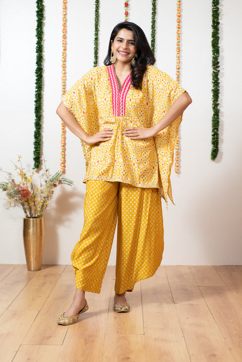 YELLOW SHORT KAFTAN TOP/PANT