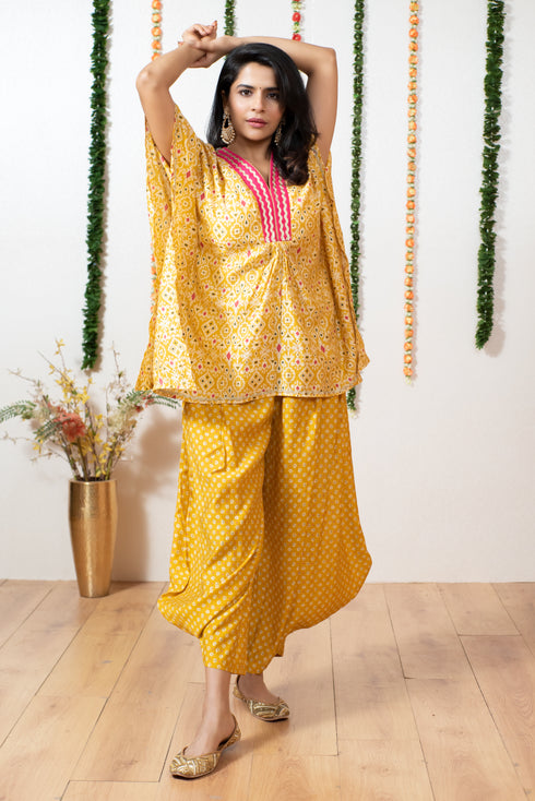 YELLOW SHORT KAFTAN TOP/PANT