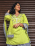 Lime Green Embroidered Farsi Suit Set