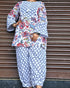 Blue Floral & Geometric Printed Cotton Co-Ord Set