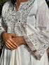 Royal White Embroidered Dhoti Skirt Dress