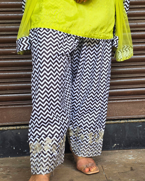 Lime Green Embroidered Farsi Suit Set