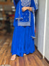 Royal Blue Embroidered Kurta Set with Sharara & Dupatta