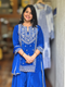Royal Blue Embroidered Kurta Set with Sharara & Dupatta