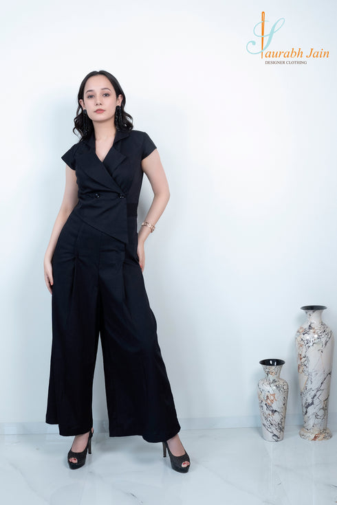 Designer Black Women Jumpsuit , Full View