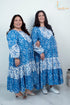 BLUE/WHITE COTTON JAIPURI DRESS