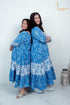BLUE/WHITE COTTON JAIPURI DRESS