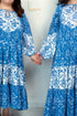 BLUE/WHITE COTTON JAIPURI DRESS