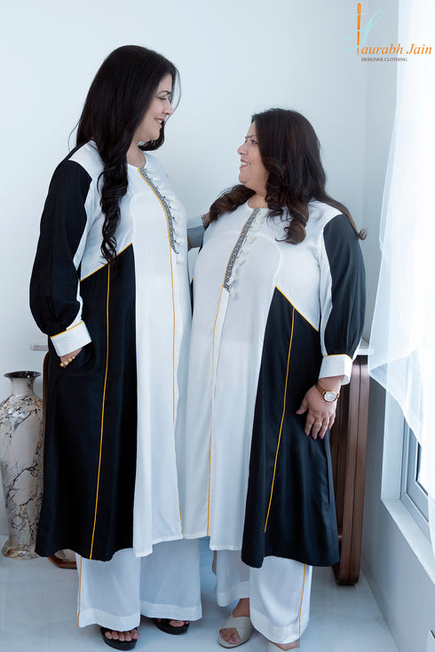 BLACK AND WHITE KURTA/PANT