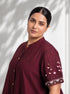 MAROON AFGAN EMBROIDERY CO-ORD SET