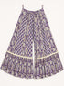 Purple Paisley Printed Cotton Kurta with Sharara