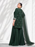 Emerald Green Embroidered Kurta Set with Sharara & Dupatta