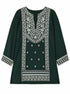 Emerald Green Embroidered Kurta Set with Sharara & Dupatta