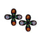 Handmade Floral Embroidered Cross Applique Patches Earring
