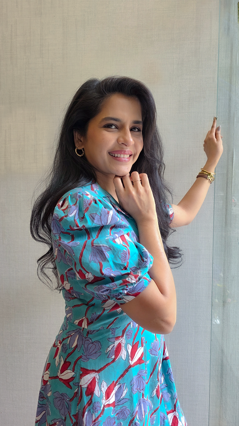 BLUE COTTON JUMPSUIT