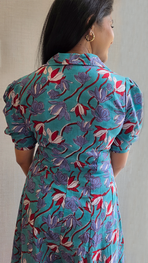 BLUE COTTON JUMPSUIT