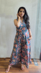 GREEN FLORAL COTTON JUMPSUIT