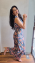 GREEN FLORAL COTTON JUMPSUIT