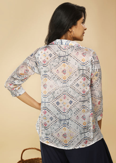 WHITE AND BLUE COORD SET