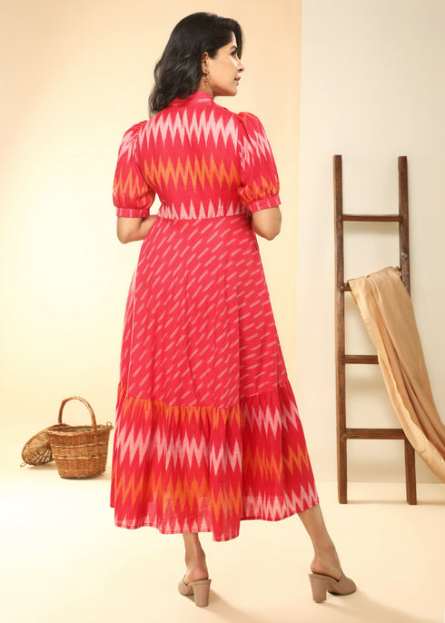 RED IKAT DRESS