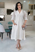 Designer White Hakoba Women Dress , Front view